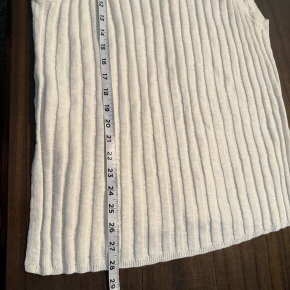 Free People Beach Veda Sweater Vest MED Cream White Boho Festival Preppy Student - Picture 10 of 11